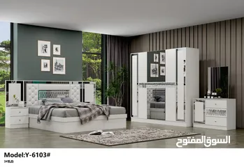  6 BEDROOM SET 7 PCS WITH MATTRESS WITH FITTING/غرف نوم مع دوشج ۷ قطع مع ترکيب