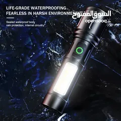  16 كشاف جبلي محمول ليد ليزر ابيض مصباح معدني مع زوم مدى 500 متر ضد الماء و اضائه جانبيه