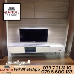  2 طاولة تيفي وجه رخام