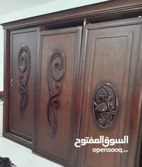  3 اثاث، غرفة نوم، خشب مصري ثقيل