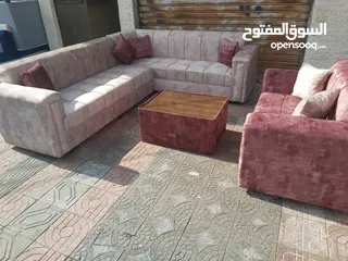  21 عرض خاص كورنر حرف L مع كنبة مزدوجة 9 مقاعد