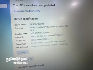  9 Dell core i7 جيل عاشر بحالة الوكالة