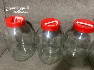  2 عبوات زجاجية سعة 5 لتر ممتازة لحفظ الزيتون والمخللات والمونة