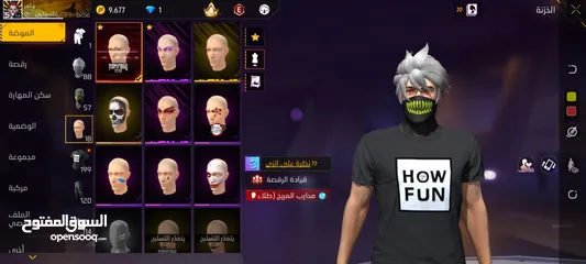  15 حساب فريفاير عليه شعر الابيض وجاز .