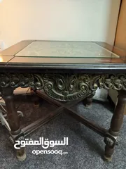  7 طاولة كبيرة مع اثنتين صغار خشب زان