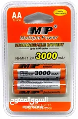  2 بطاريات شحن قياس  Rechargeable Battery AA