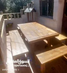  7 كراسي وجلسات خشب