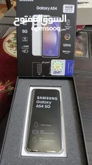  3 مستعمل ايام بجلاتين Samsung A54 5G رام 16 جيجا 256 أغراضة والكرتونه الأصلية مع بكج متوفر توصيل