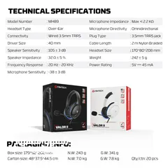  6 FANTECH MH89 VALOR II Multi-Platform Gaming Headset سماعة فانتيك ابيض واسود
