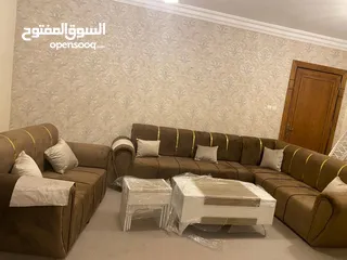  2 طقم كورنر خشب قراط ولاتيه مكفول سنتين اسفنج ضغط قماش وتر بروف. 6مخدات هدية  بفة لكل طقم كن