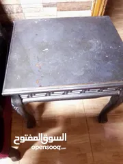  1 كنب جلسات خشب زان مع برادي و 3 طاولات للبيع مستعمل