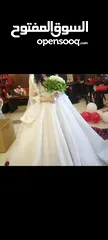  2 فستان زفاف مع الطرحه والجزمه لبسه واحده فقط 100
