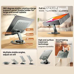  4 Remax RM-C60 Metal 360 Rotation Flodable Tablet Holder قاعدة تابلت