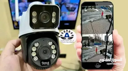  6 كاميرا واي فاي عدستين في عدسة دقة 9 ميقا بكسل عدستين عدسة ثابتة وعدسة متحركة 360 درجة تحفظ لاذاكرة و