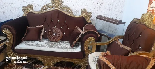  1 طقم كنب مصري دمياطي خشب زان ثقيل سبعة مقاعد 7