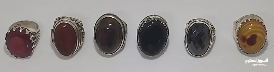  8 خواتم فضه 929 احجار كريمه و أوزان اغلبها خواتم ايرانيه ثقيله..