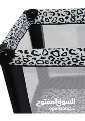  7 Leapord Print Travel Easy Fold Compact Baby Cot And Bed