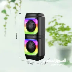  5 سماعات سبيكرز وايرلس مضيئة Speakers ABS-2402 USB Bluetooth RGB