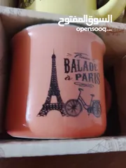  9 6فناجين قهوة ترند السنة فخمة أنيقة مرتبة ماركة BALADE PARIS بستة ألوان  ازرق اصفر برتقالي سكني اخضر