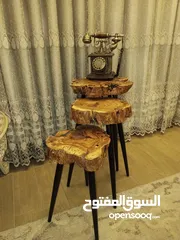  11 مشغولات خشبية يدوية (ترابيزات..تيبل لامب).... hand made