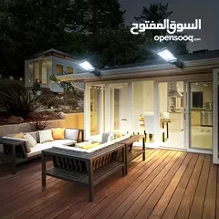  5 مصباح شارع شمسي خارجي بقوة 2200 واط مع جهاز تحكم عن بعد، يحتوي على مصابيح حائطية LED بمستشعر حركة،