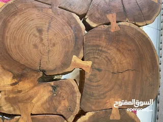  3 Unique Wooden Table - Crafted from Real Tree Trunks!  طاولة خشبية فريدة - مصنوعة من جذوع الأشجار