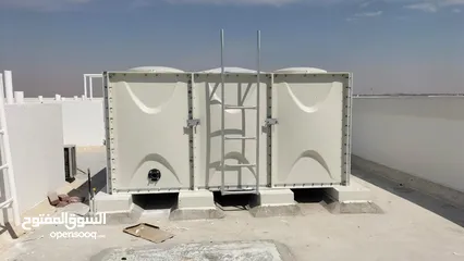  2 خزانات مياه GRP معزولة حرارية  Grp hot press insulated panel tank