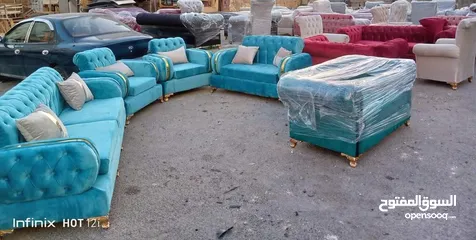  6 اطقم استيل 7 مقاعد جميع الالوان متوفره داخل المصنع الكميه محدوده