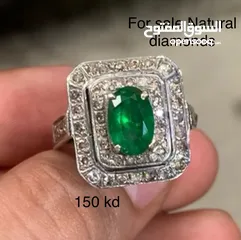  1 Natural Emerald& Diamond ring