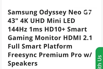  8 Samsung mini led 4k 43انش