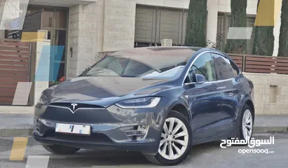  5 2017 Tesla Model X75 D  فحص كامل وارد الوكاله 6 مقاعد