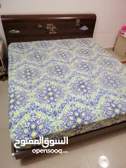  1 Sturdy Wooden Bed with mattress and 2 Side Tables
