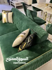  7 طقم كنب وسفرة طقم تركي شبه جديد من ديفا شارع مكة