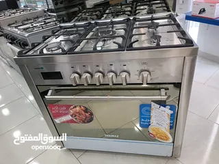  1 عرض نااار على فرن تكماز 90 سم ستيل مطفي فل سيفتي كامل مع مروحه