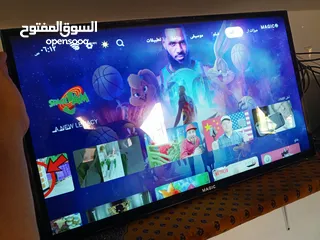  4 شاشة ماجيك اسمارت اندرويد 14رسيفر داخلي ضد الكسر 32 بوصة كامل اغراضه يعني اجديد