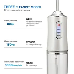  11 فوائد مضخة تنظيف الاسنان وأنواعها المعتمدة لدى الأطباء مضخة تنظيف الأسنان بضغط الماء - 3 سرعات