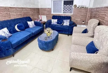  3 طقم كنب مودرن وارد شهوان بحال الوكاااله تفصيل خشب سويد لواح قوي وبحمل دعك 7 مقاعد