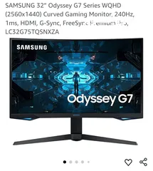  2 Samsung Odyssey G7 32" QHD 2K 240Hz VA QLED HDR 1ms Curved Gaming Monitor