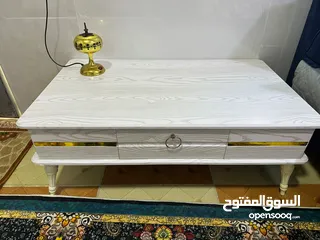  3 قنفات زاوية تفصال لون ازرق مع سبع كوشات