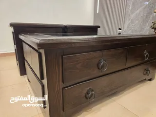  7 طقم طاولات موديل امريكي ج 3قطع تحفة فنيه خشب سويد بسعر مغري جدا