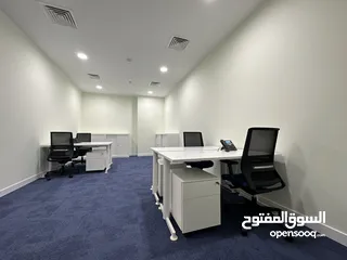  5 4 Desk Office Space in Business Center in Qurum