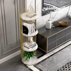  10 رف ملكي بخشب مطلي رخامي ملوكي ابيض اربع طوابق قطعة واحدة بتصميم فاخر