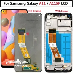  2 شاشه سامسونج A11 أصلي من شركة سامسونج مع فريم .  SAMSUNG A11 ORIGINAL LCD.