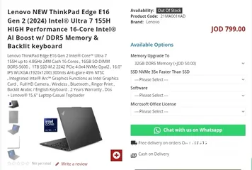  8 Lenovo Thinkpad E16 Gen2 - 48GB DDR5    استعمال شغل شبه جديد بالمعنى الحرفي RAM
