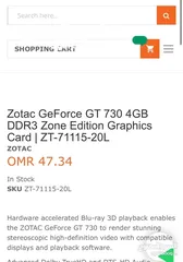  5 كرت شاشةZOTAC GT 730 l نظيف واستخدام بسيط  وأقل من سعر السوق