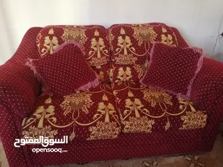  6 طقم كنب للبيع سبع مقاعد خشب ثقيل زان