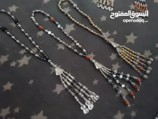  2 مسابح شغل يدوي كروم مطلي فظه