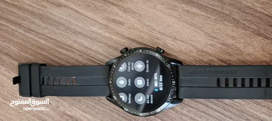  17 ساعة وسماعة huawei الاصليه لون اسود huawei smart watch gt 2 huawei freebuds 4i