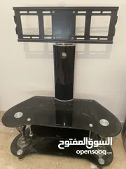  1 طاولة شاشة تلفزيون  اسود زجاج طبقات  من الامارات مرآة حائط