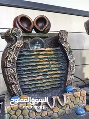  16 منظر ديكور نوافير شلال نافوره مع   كرستاله دواره  مضيئه